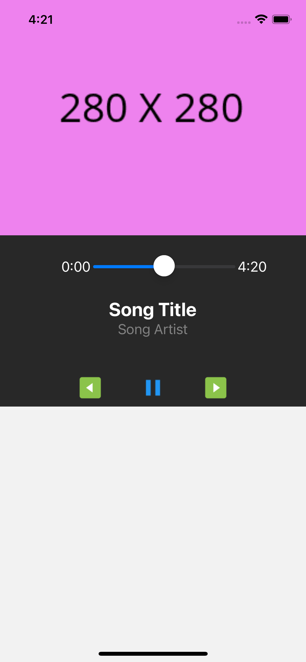 React native template. Music player