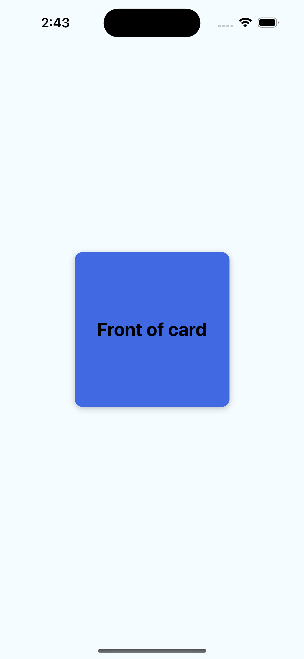 React native template. simple flip card