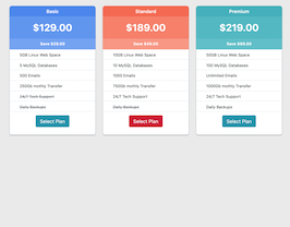 Preview Bootstrap Html Snippet. Bs4 Pricing Plan List